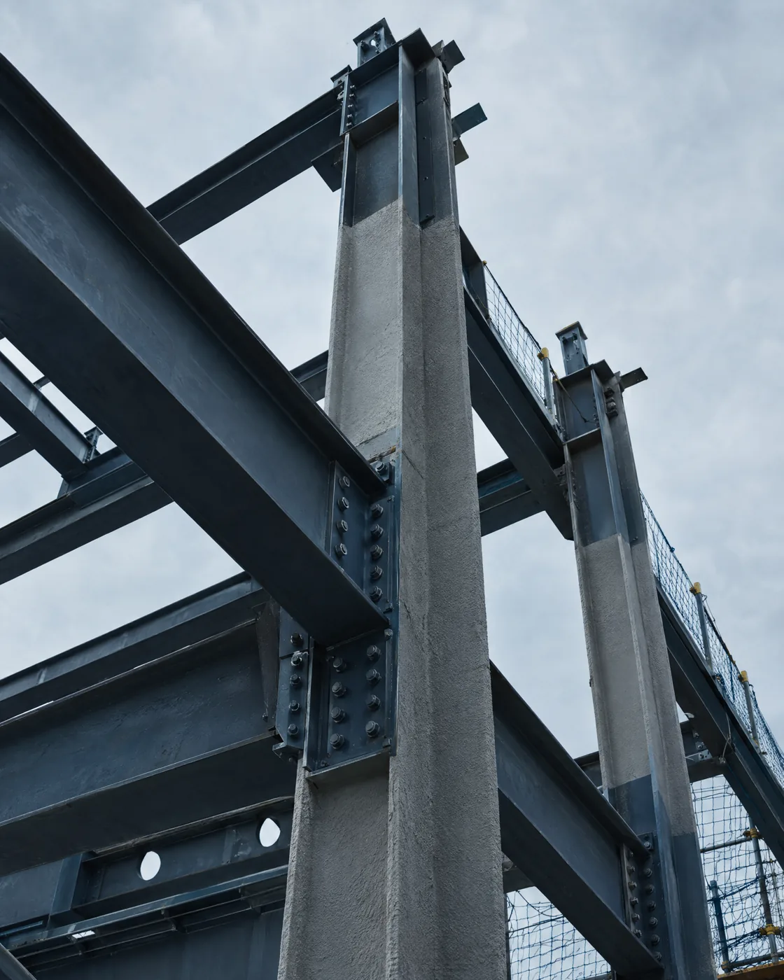 The steel framework of a building under construction